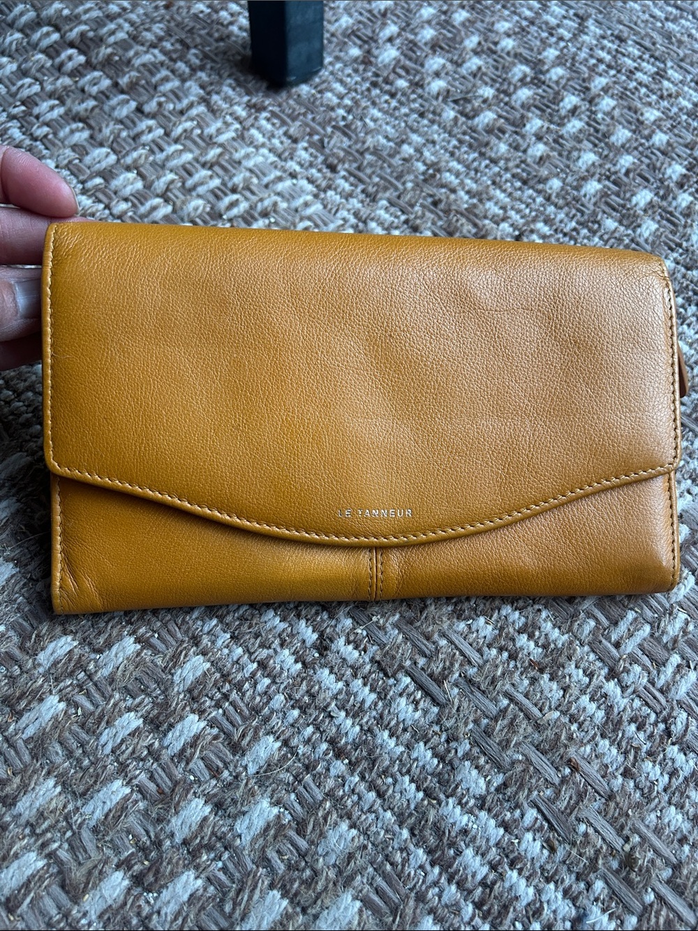 Le Tanneur orange/gold Leather wallet